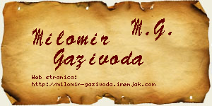 Milomir Gazivoda vizit kartica